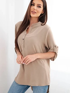 Halenka s prodlouženým zadním dílem cappuccino