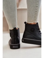 Dámské Zateplené Tenisky Z Eko Kůže Big Star OO274790 Černé