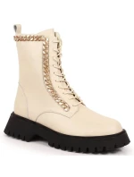 Zateplené kožené boty s řetězem Artiker W HBH40