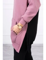 Dvoubarevné tmavě růžové šaty s kapucí Dvoubarevné tmavě růžové šaty s kapucí