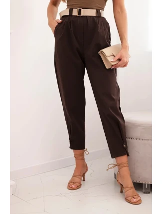 Kalhoty Summer Punto se zapínáním na nohavice hnědý