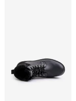 Zateplené pánské boty z eko kůže černé Venredia