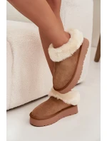 Kožené semišové zimní boty dámské s kožešinou camel Mivelle Kožené semišové zimní boty dámské s kožešinou camel Mivelle