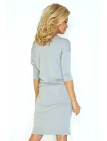 Dámské sportovní šaty netopýří střih na zavazování s kapsami šedé - Šedá - Numoco