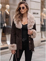 Dámská bunda s odnímatelnou kožešinou, hnědá, FashionStreet TY5851 Dámská bunda s odnímatelnou kožešinou, hnědá, FashionStreet TY5851