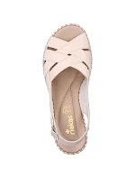 Kožené pohodlné sandály Rieker W RKR682 beige Kožené pohodlné sandály Rieker W RKR682 beige