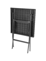 BALKONOVÝ NÁBYTEK SET STŮL 58X58X70CM A 2 ŽIDLE ČERNÁ