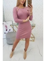 Šaty s ozdobnými knoflíky tmavě růžové Šaty s ozdobnými knoflíky tmavě růžové