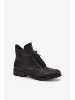 Dámské zateplené botky S.Barski – černé, na plochém podpatku