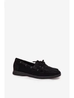 Polobotky Mokasyny Dámské Ploché S Šněrováním Černé Zalina