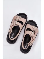 Dámské semišové sandály s přezkami Big Star – světle růžové