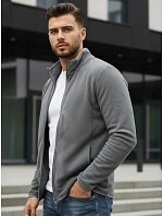 Pánská světle šedá mikina na zip FashionStreet BX4773