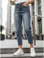 Dámské modré džíny 7/8 mom fit s vysokým pasem FashionStreet UY2905