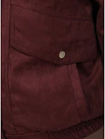 Dámská semišová bomberka v bordó barvě FashionStreet TY6066 Dámská semišová bomberka v bordó barvě FashionStreet TY6066