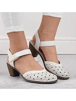 Kožené pohodlné sandály Rieker W RKR650 white Kožené pohodlné sandály Rieker W RKR650 white