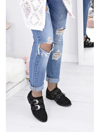 Dámské Polobotky Se Sponami Lu Boo Černé Dámské Polobotky Se Sponami Lu Boo Černé