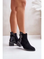 Elegantní kotníkové boty na podpatku zateplené černé Elegantní kotníkové boty na podpatku zateplené černé