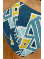 Bavlněná rouška s geometrickým vzorem Numoco - modrá