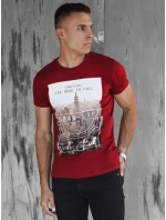Pánské tričko bordó FashionStreet RX5558