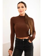 Dámské pruhované šaty s rolákem a ozdobnými knoflíky bordová