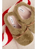 Dámské papuče s kožíškem a mašličkou – zelené Minella Dámské papuče s kožíškem a mašličkou – zelené Minella