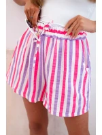 Dámské pruhované bavlněné šortky fialka Dámské pruhované bavlněné šortky fialka