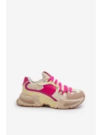 Dámská módní šněrovací sportovní obuv Béžovo-růžová Chillout!