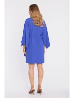 M908 Šaty s ozdobnými širokými rukávy - modré