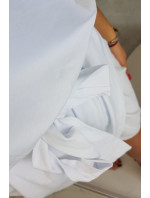 Zavazované šaty s psaníčkovým spodkem bílé