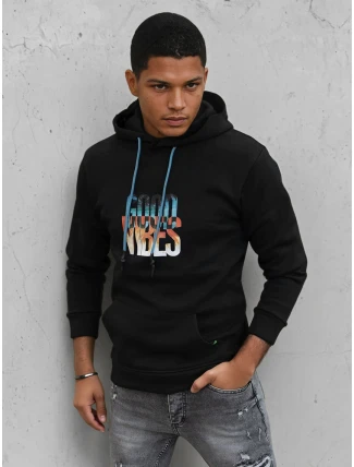 Pánská zateplená mikina s kapucí černá FashionStreet BX5377