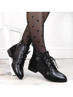 Filippo W PAW478A černé lakované zateplené boty s krokodýlem Filippo W PAW478A černé lakované zateplené boty s krokodýlem