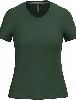 Kariban K 381 Dámské tričko s výstřihem do V 20.K381 forest green