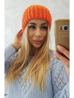 Čepice s rolováním Magda K293 orange neon Čepice s rolováním Magda K293 orange neon