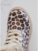 Ošetřené dětské boty na zip Bežovo-hnědé Dolida