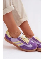 Kožené Dámské Tenisky LR61-7059 Fialové