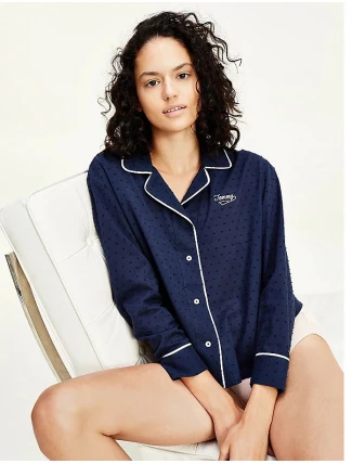 Dámská košile UW0UW02318-CHS modrá - Tommy Hilfiger