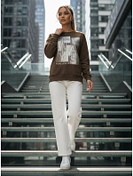 FEMMES dámská mikina hnědá FashionStreet BY1282