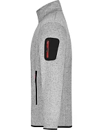Daiber JN 762 Pánská pletená fleecová bunda 02.0762 light grey melange/red