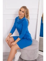 Šaty s kapucí a kapsami chrpově modré Šaty s kapucí a kapsami chrpově modré