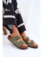 Dámské Semišové Sandály S Přezkami Big Star RR274A393 Zelené