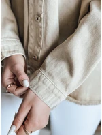 Dámská oversize džínová bunda JUSTDEM béžová FashionStreet TY4908