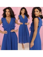 315-8 EMILY plisované šaty s volánky a výstřihem - barva CHABRIEL 315-8 EMILY plisované šaty s volánky a výstřihem - barva CHABRIEL