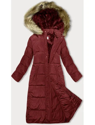 Černá dlouhá dámská zimní bunda (V725)