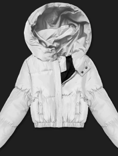 Světle šedá krátká zimní bunda typu puffer J Style (5M3260-92)