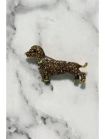 Brož Pes A-2-21-6 zlatá barva