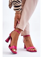 patentované sandály na podpatku Fuchsie Owen