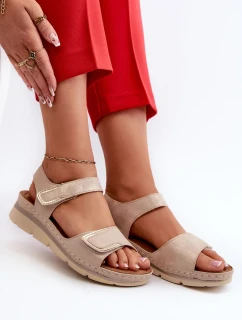 Pohodlné dámské sandály na suchý zip, béžová Iphiope