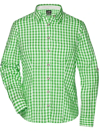 Daiber JN 637 Popelínová kostkovaná halenka tradiční styl 02.0637 green/white