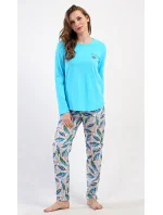 Dámské pyžamo dlouhé Listy
