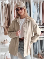 Dámská přechodná košilová bunda oversize KOSMOJACK j.beige FashionStreet TY4842